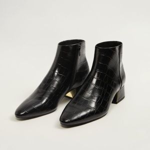 Mango Croc Effect Booties 39 /8